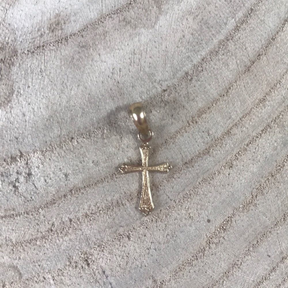 Vintage Gold Cross Necklace Charm